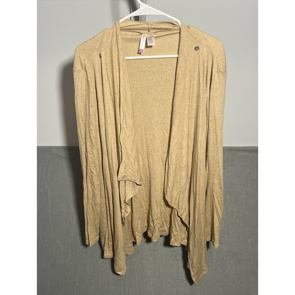 Planet Motherhood Women's‎ Tan Speckled Drape Front Cardigan Sweater Size M